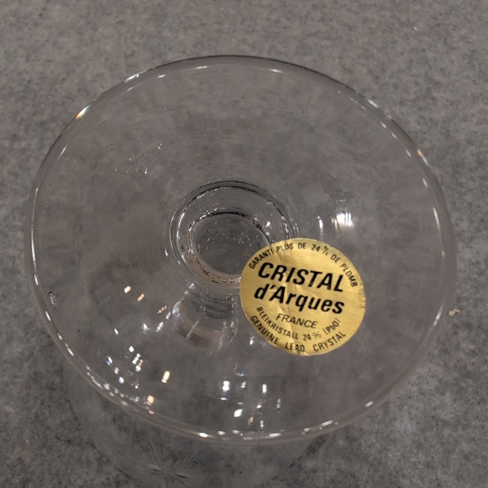 3 Cristal d'Arques France Lead Crystal Starburst Etched Champ. Sherbet Glasses - Picture 5 of 5